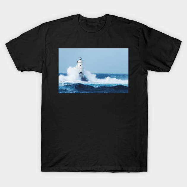 Old Lighthouse In The Storm T-Shirt by mooonthemoon